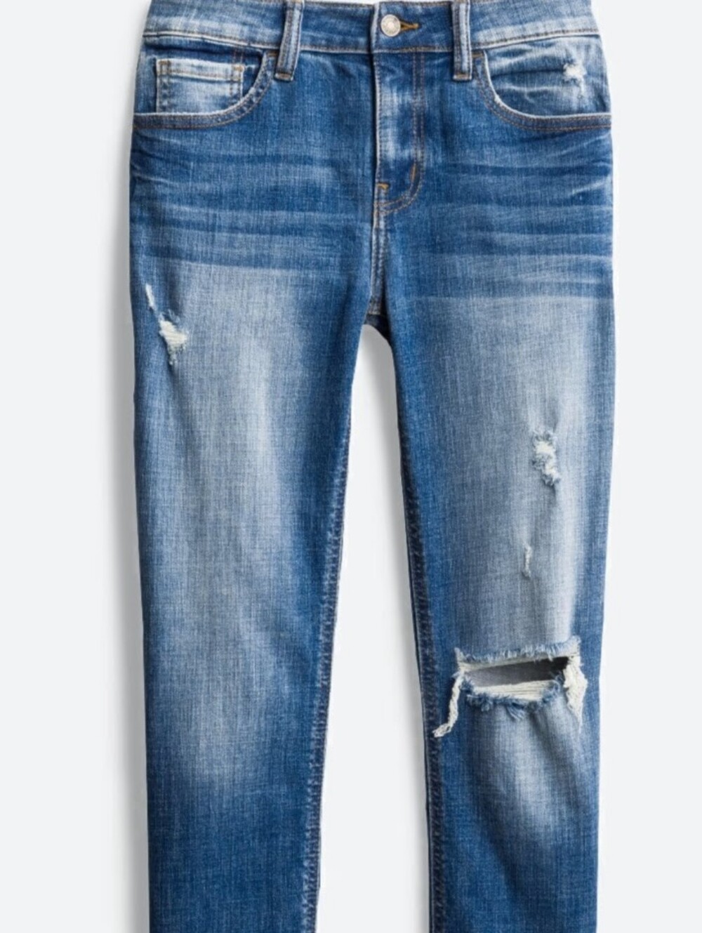 Women’s Boyfriend Jeans in Distressed Medium Blue